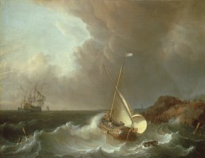 Galei in stormachtige zeeën